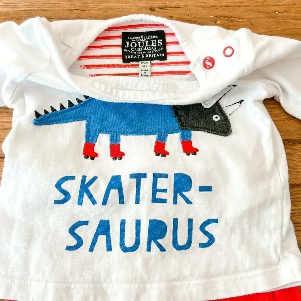 Joules Skater-saurus Outfit, Size 0-3M